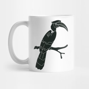 hornbill perching on a branch Mug